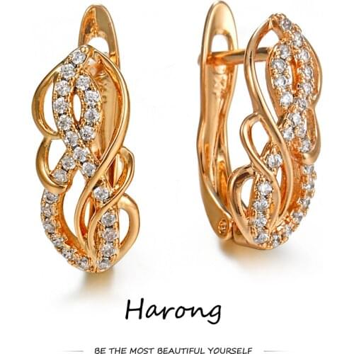 Anti-allergic Copper Stud Earrings Charm Aesthetic Flower Crystal Luxury Jewelry Gift Accessories Ear Clip For Woman Girl