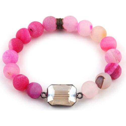 Free Shipping New Design Energy Bracelets Beautiful Crystal / Natural Stone Druzy Bracelet