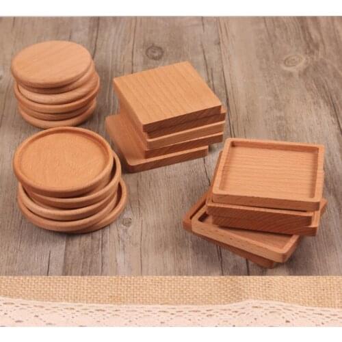 Beech Wood Coasters Cup Coffee Tea Cup Pads Drinking Mats Teapot Drink Coaster For Home Party Table Decor LX3212