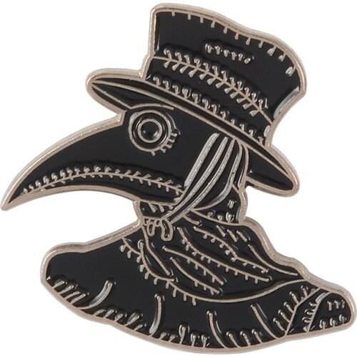 Plague Doctor Enamel Pins Doctor Schnabel crow Brooches Dark Punk Badges Lapel pins Shirt bag hat Steampunk jewelry gift