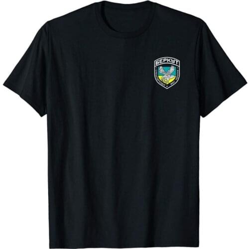 Berkut Ukraine Special Police Force T-Shirt Double Side Top Fashion Letters Print Mens Summer Street Cotton Printed T Shirts