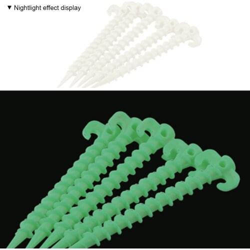 Awning Nails Anchor Screw Luminous High Quality Durable Convenient Screw Pegs Outdoor Camping Hiking Fishing 5PCS Spiral Nails