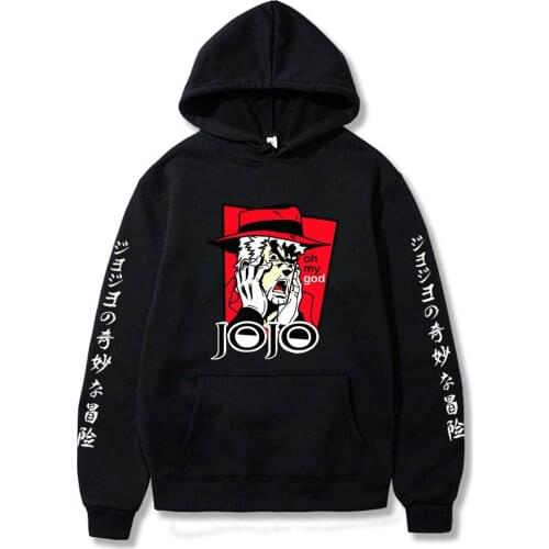 Jojo Bizarre Adventure Print Graphic Pullover Winter Plus Hoodie Unisex Oversized Streetwear