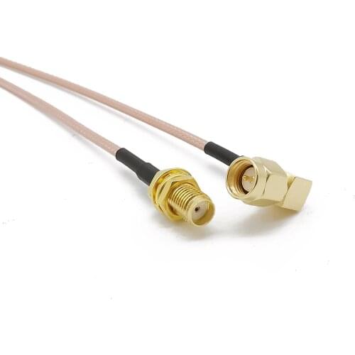 SMA Male Right Angle to SMA Female RG316D Double Shield Silver RF coaxial Coax Assembly Pigtail Antenna Cable 10CM-50CM