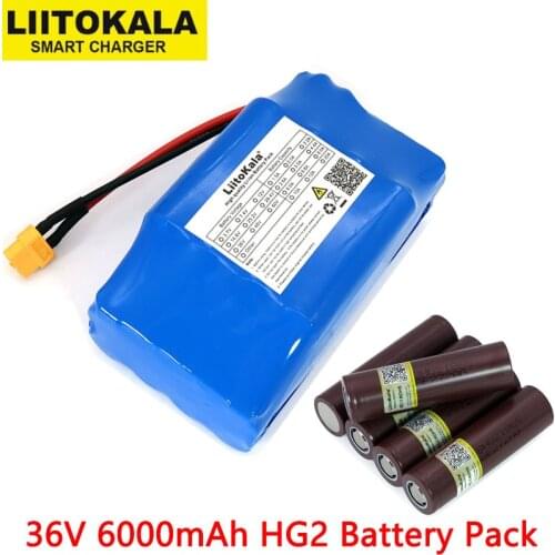 Liitokala 36V 6Ah 6000mah high drain 2 wheel electric scooter self balancing lithium battery pack for Self-balancing Fits 6.5"