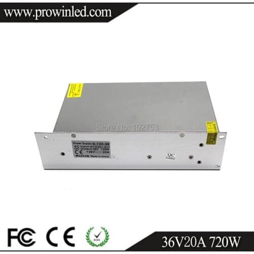 Free shipping SMPS Metal case type power supply 36v 20a 720w LED driver switching transformer ac 110V/220V to dc converter