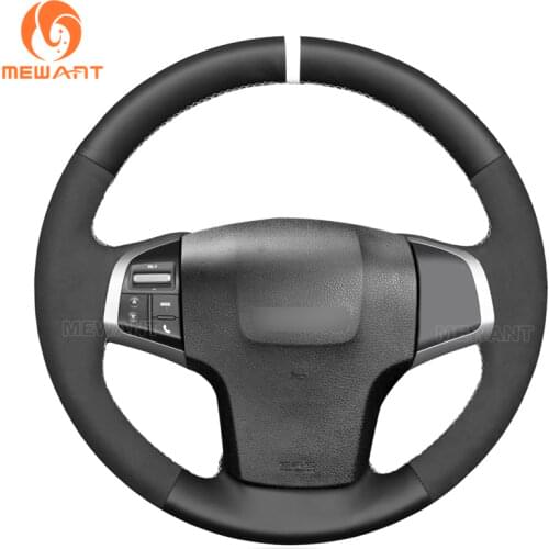 MEWANT Black Suede Car Steering Wheel Cover Braid for Isuzu D-Max MU-X 2013-2020 Holden Colorado AU 2012-2014 2015 2016-2019