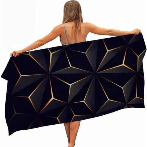 Geometric pattern Microfessional pool Beach towel Portable towel Fast drying sand Outdoor trip Swimming ceiling Thin yoga mat