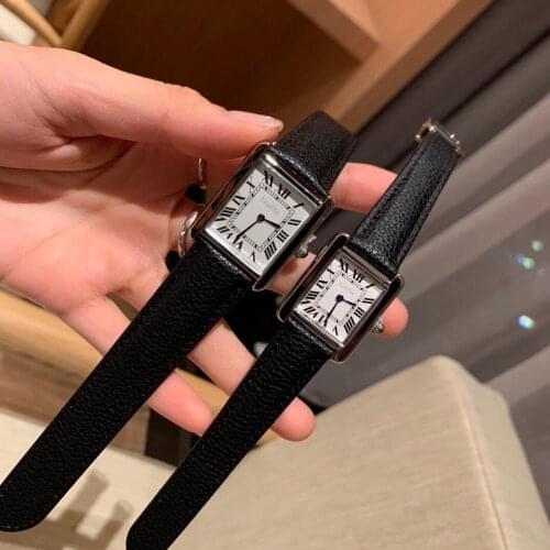 Fashion Brand Couple Watch Original Leather Strap Stainless Steel Dial Suitable For Men and Women Watches Gift Preferred