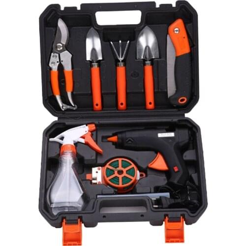 10pc Gardening Hand Tools Set, includes Spade Pruner Shears Sprayer Case, Gardening Gift