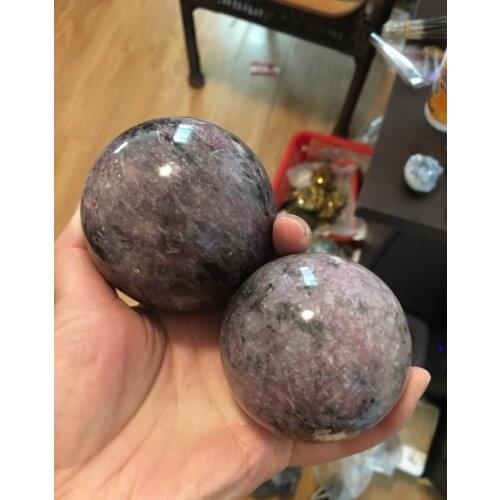 Natura Purple Mica Ball Quartz Crystal Sphere Chakra Healing Crystal Stone Meditation Mineral Specimen Home