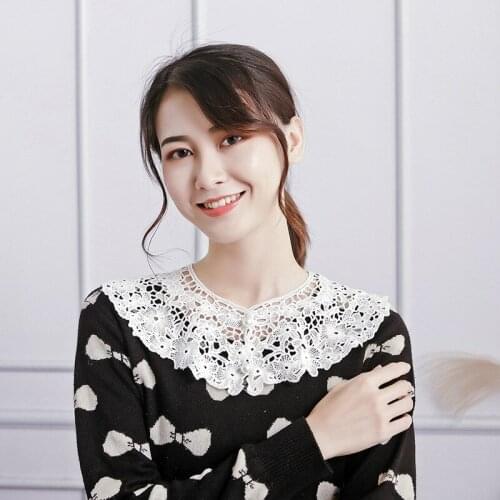 YSMILE Y Persoanlity New Arrive Women Round Fake Collar Sweet All Match White Lace Cloak Remove Decoration Collar For Female