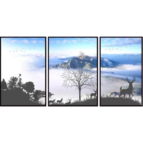 Factory wholesale (No Framed) Elk Landscape Series art Canvas Print On Canvas Printing Wall Pictures 12YM-A-739