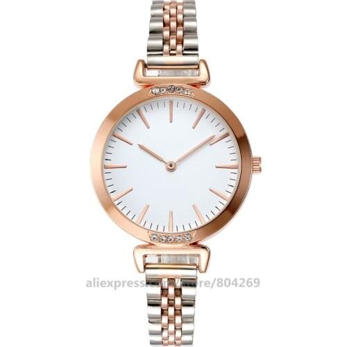 Wholesale High Quality 8730 Diamond Women Wristwatch Fashion Women Without Logo Graduated Steel Watch