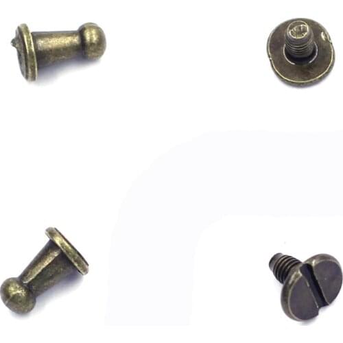 Bronze Tone 9x6mm Garment Spike Rivets Screw Studs Punk Style DIY Crafts Handbags Clothes Shoes Hardware Accessories