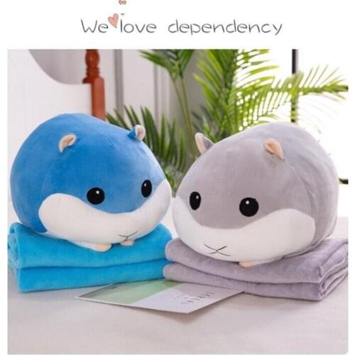 UBRUSH Creative Cute Hamster Cushion Plush Fabric PP Cotton Filled Soft And Comfortable Skin Home Sofa Gift 50cm Cushion