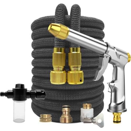 High Quality Garden Hose Expandable Magic Flexible Eu Water Hose High Pressure Car Wash Plastic Pipe With Spray Gun To Watering