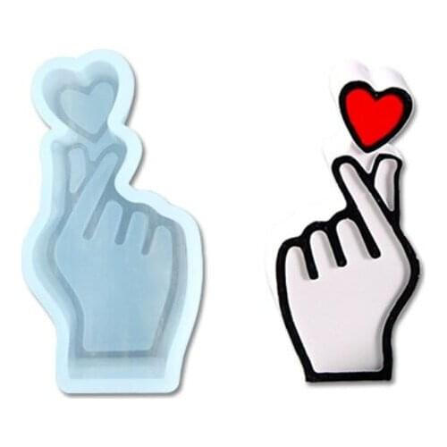 DIY Epoxy Resin Mold Finger Heart Resin Pendant Mold Jewelry Making Tools 87HC
