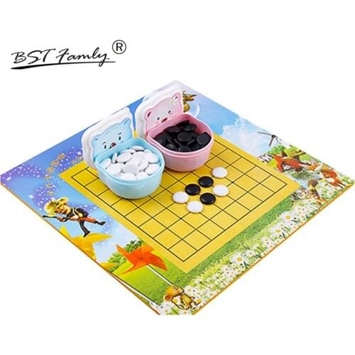 BSTFAMLY Children Go Chess 13 Road 160 Pcs/Set Chinese Old Game of Go Weiqi International Checkers No Fold Table Toy Gifts G06