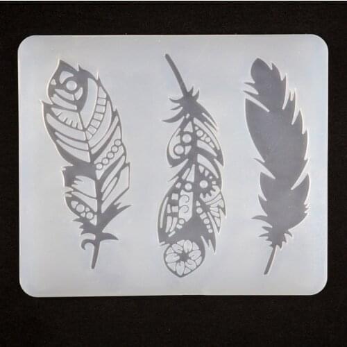 Gear Bird Feather Jellyfish Compass Silicone Resin Mold Thin Bookmark Art Crafts T4MD