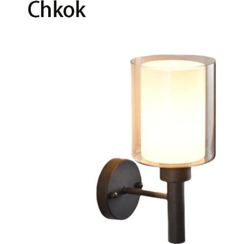 Chkok Modern LED wall lamp luxury INDOOR wall lamp living room bedside lamp corridor staircase dining room lamp glass lampshade