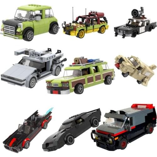 Spot MOC-50493 SWAT Team Car A-Team GMC Vandura Van Classic TV High-TechTruck City Model education Building Blocks Toys Gift
