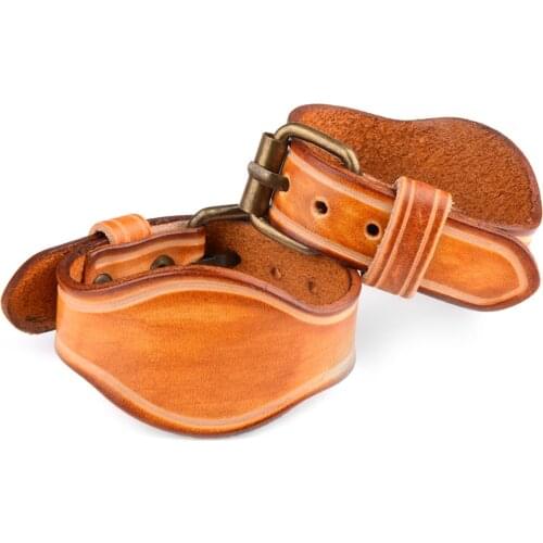 Chanfar Vintage Genuine leather bracelet belt style Bronze leather fashion Wrap Bracelet For Men