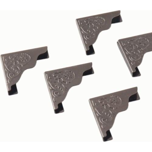 25mm Gunmetal Corner Protection Vintage Pattern Style Box Corner Corners Jewelry Decorative Wood Corner Book Corner clip