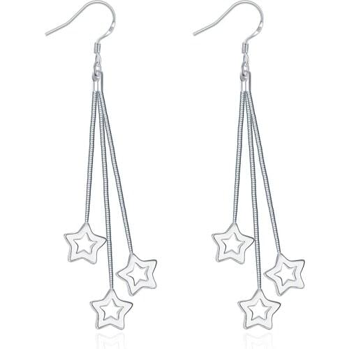 ZEMIOR Three Stars Fashion Star Shape Earring Silver Color Creative Design Earrings Fashion Jewelry Special Sale Counter Quality