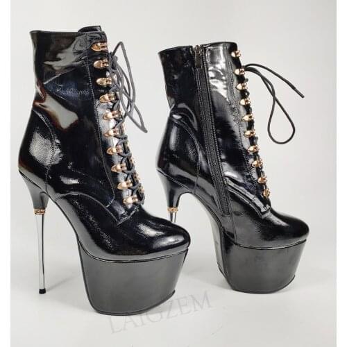 DOBANER Party Club Women Platform Boots Wide Ankle Friendly Stiletto Metal Heels Frauen Stiefel Botas Shoes Woman Size 33 42 43