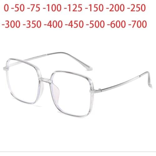 0 -1.0 -1.5 -2.0 -2.5 -3.0 -4.0 -5.0 -6.0 -7 Radiation Protection Square Eyewear Women Metal Legs Spectacles Men Optical Glasses