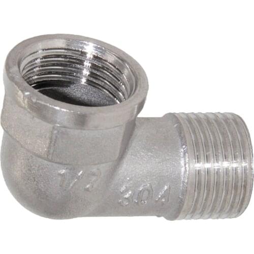 1/2'' Double End Right Angle Pipe Fitting Threaded Elbow Connector Coupler DN15