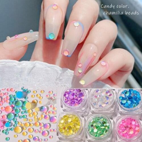 1 Box Mixed Size Colours Crystal Nail Art Rhinestone Decorations Fluorescent Glow3D Glitter Diamond Gems
