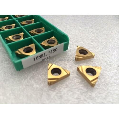 10pcs 16NR1.5ISO Indexable Tungsten Carbide Threading Lathe Inserts for Threaded Lathe Holder