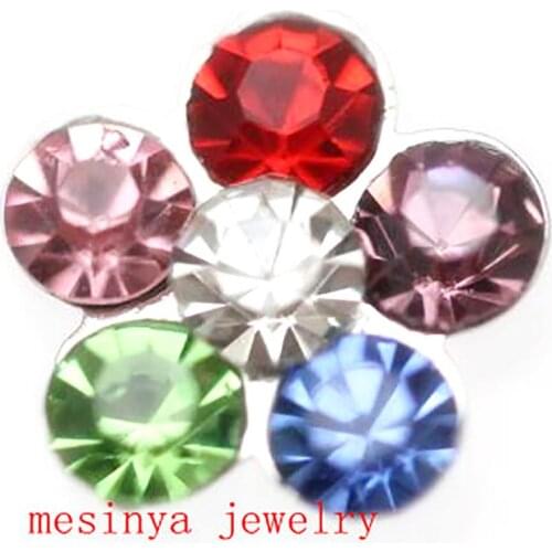 10pcs Crystal Flower Custom Floating Charms For Glass Locket