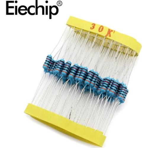 100pcs/lot 0.5W 1 ohm 1% Metal film resistor 1/2W resistance 30K Electronic resistors