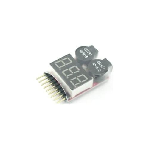 3.7-30V 1-8S Lipo/Li-ion/Fe Battery Voltage 2IN1 Tester Low Voltage Buzzer Alarm