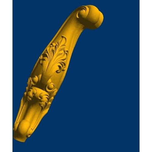 3d model relief for cnc in STL file format sofa J shape furniture leg--21