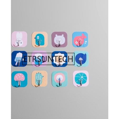 500pcs Cartoon Hooks Seamless Sucker Hanger For Kitchen Bathroom Viscose Wall Hook Transparent Suction Cup Hooks