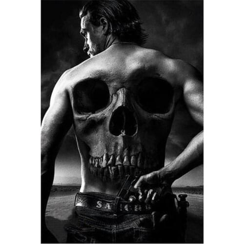 5D Diy Diamond Painting Cross Stitch Full Sons Anarchy Movie poster Diamond Embroidery Needlework Square Mosaic Kit Decor BY1106