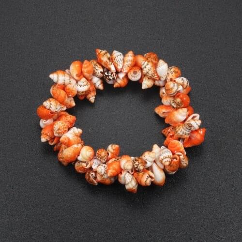 Bohemia Shell Bracelet Natural Conch Beads Chain Elastic Bracelets Bangles Anklets Rope Summer Girl Holiday Jewelry Party Gifts