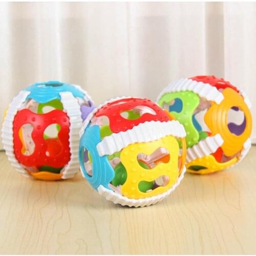 Colorful Rattle Plastic Hand Bell Grip Ball Funny Newborn Baby Infant Toy Gift