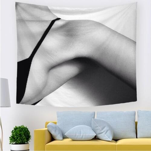 Hawkalice Human Body Tapestry Line Woman Sitting Picnic Hippie Wall Tapestry Wall Hanging Decor for Bedroom Living Room Body Art