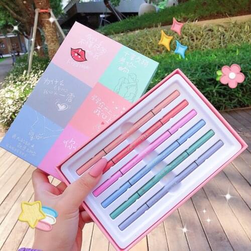 6PCS/SET Makeup Eyebrow Pencil Natural LongLasting Paint Tattoo Eyebrow Enhancers Waterproof Black Brown Eyebrow Pen Makeup Tool