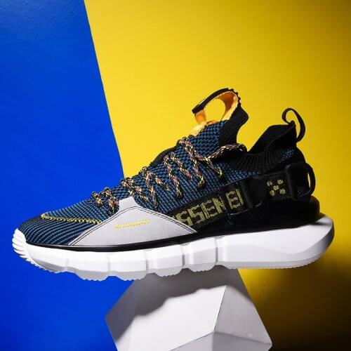 Lightweight Men Running Shoes Breathable Big Size Sport Athletic Fly Weave Outdoors Trainers Walking Sneakers Jogging Footwear