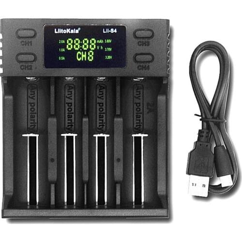 Liitokala Lii-S1 S2 S4 18650 LCD Display Charger 26650 21700 4 Slots NiMH li-ion Battery Smart Universal Battery Charger