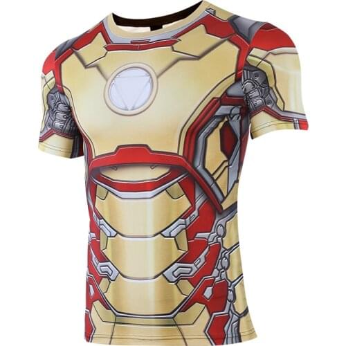 2021 3D Printed T shirts Men Compression Shirt Cosplay Costume Sports Quick Dry Fitness Short Sleeve Tops For Male