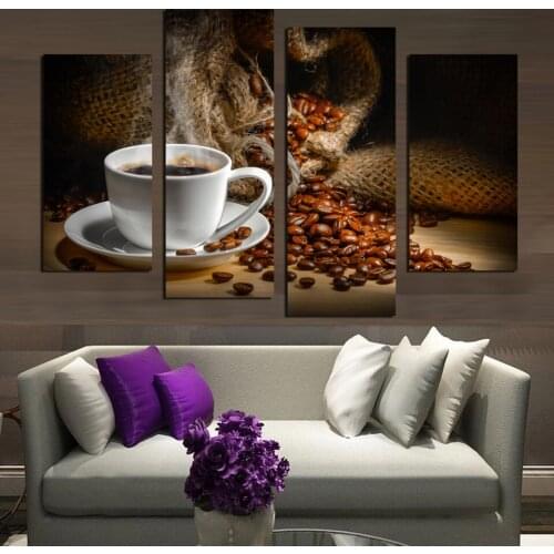 4pcs 5d diy diamond Coffee Beans full square drill diamond embroidery rhinestones painting kit triptych painting H392