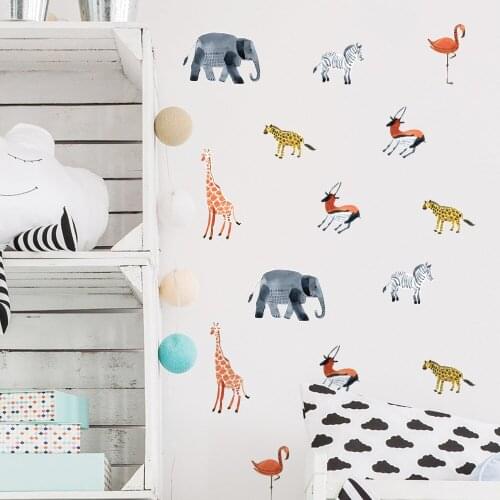 Funlife Wild World Cartoon Animal Wall Sticker,DIY Waterproof Wall Decal Vinyl For Children Kids Room Nursery Bedroom Home Decor