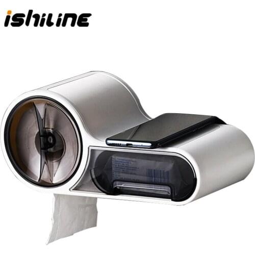 Bathroom Toilet Paper Holder Wall Mounted Tissue Box Storage Rack Kitchen Paper Towel Dispenser Multifunctional Tissue Holder